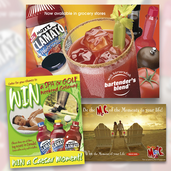 Promo material: Mott's Clamato on-line & print