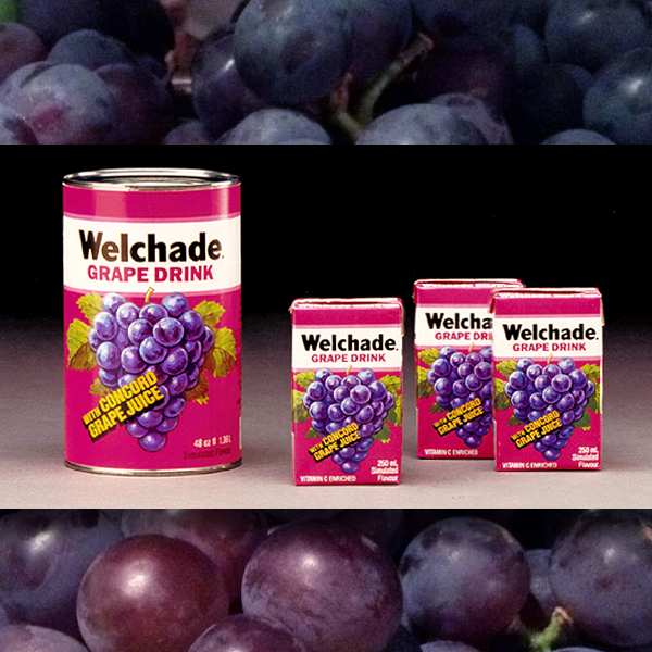 Package design: Welchade Grape Juice 